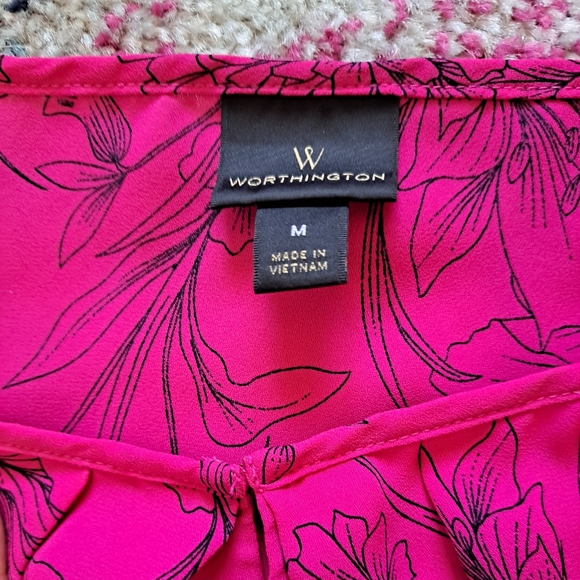 Worthington Floral Print Blouse Size Medium - Picture 3 of 8